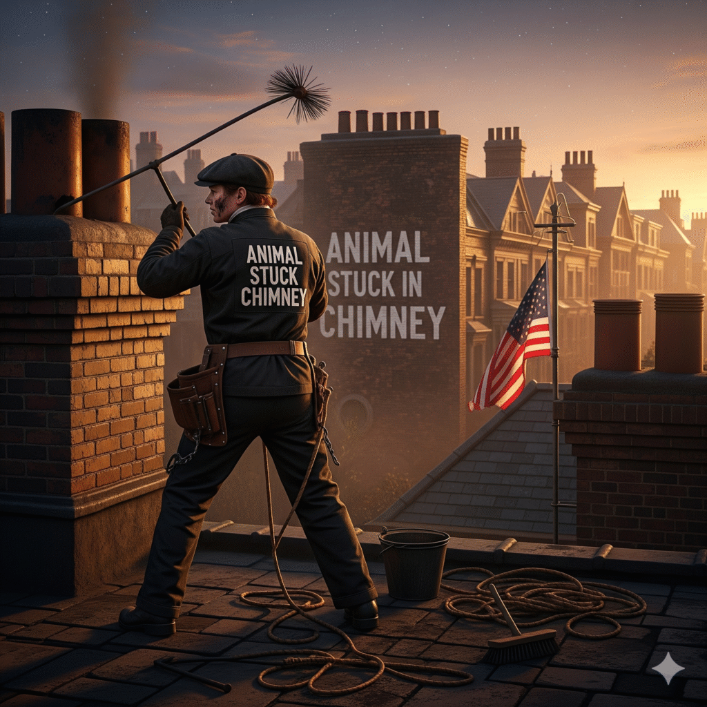 animal stuck in chimney