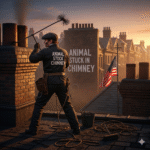 animal stuck in chimney